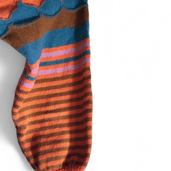 Cider Blue and Orange Knit Women's Sweater - Picture 3 of 4